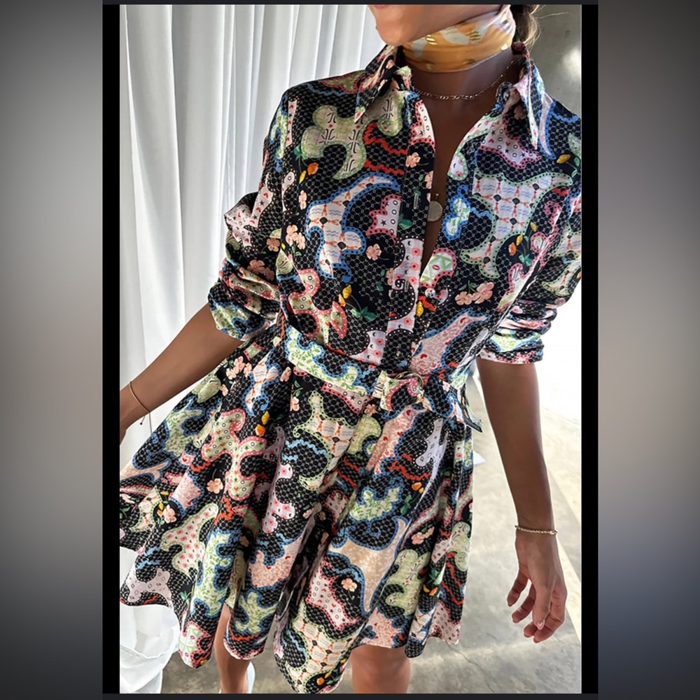 NWTs Never Fully Dressed Lauren Cotton and Linen-Blend Shirt Dress